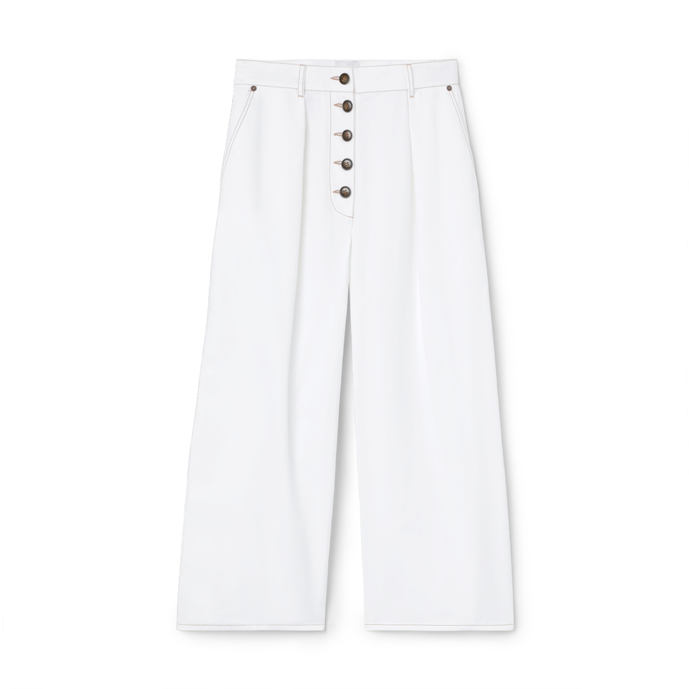 G. Label By Goop De La Cruz Pleated Pants In White, Size 0