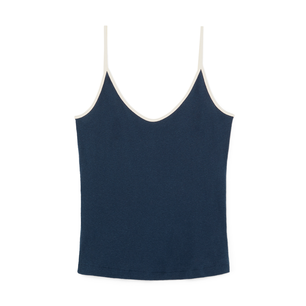 The Pleasing Ribbed Tank in Blue