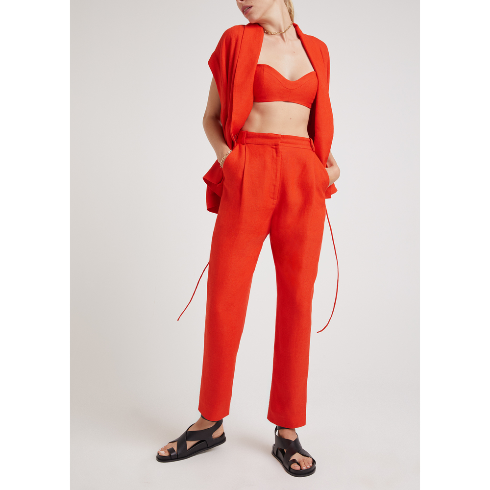 TOVE Poppy Trousers In Red, Size FR 36