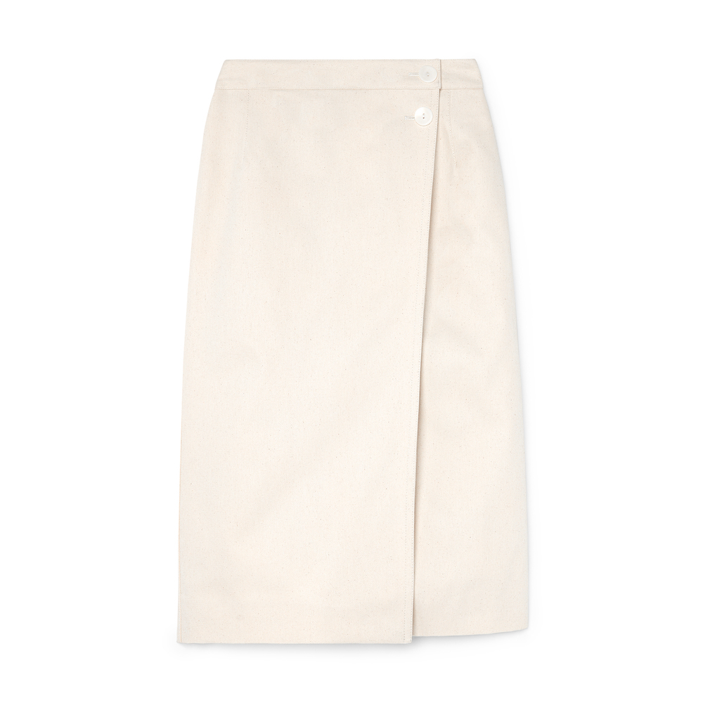 Maria McManus A-Line Wrap Skirt In Ivory, Size 2