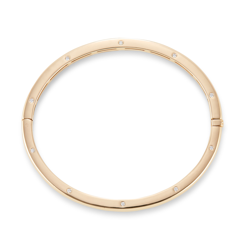 G. Label By Goop Dixon Floating-Diamond Bangle Bracelet In Yellow Gold/White Diamonds