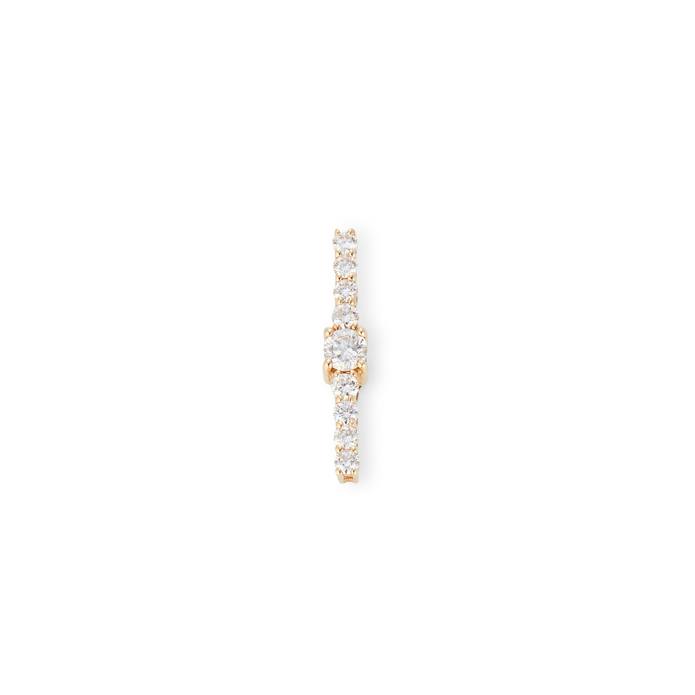 G. Label Balenger Diamond Bar Earring In Yellow Gold,white Diamonds