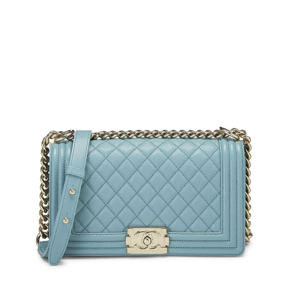 What Goes Around Comes Around Chanel Blue Caviar Boy Bag Medium | Women