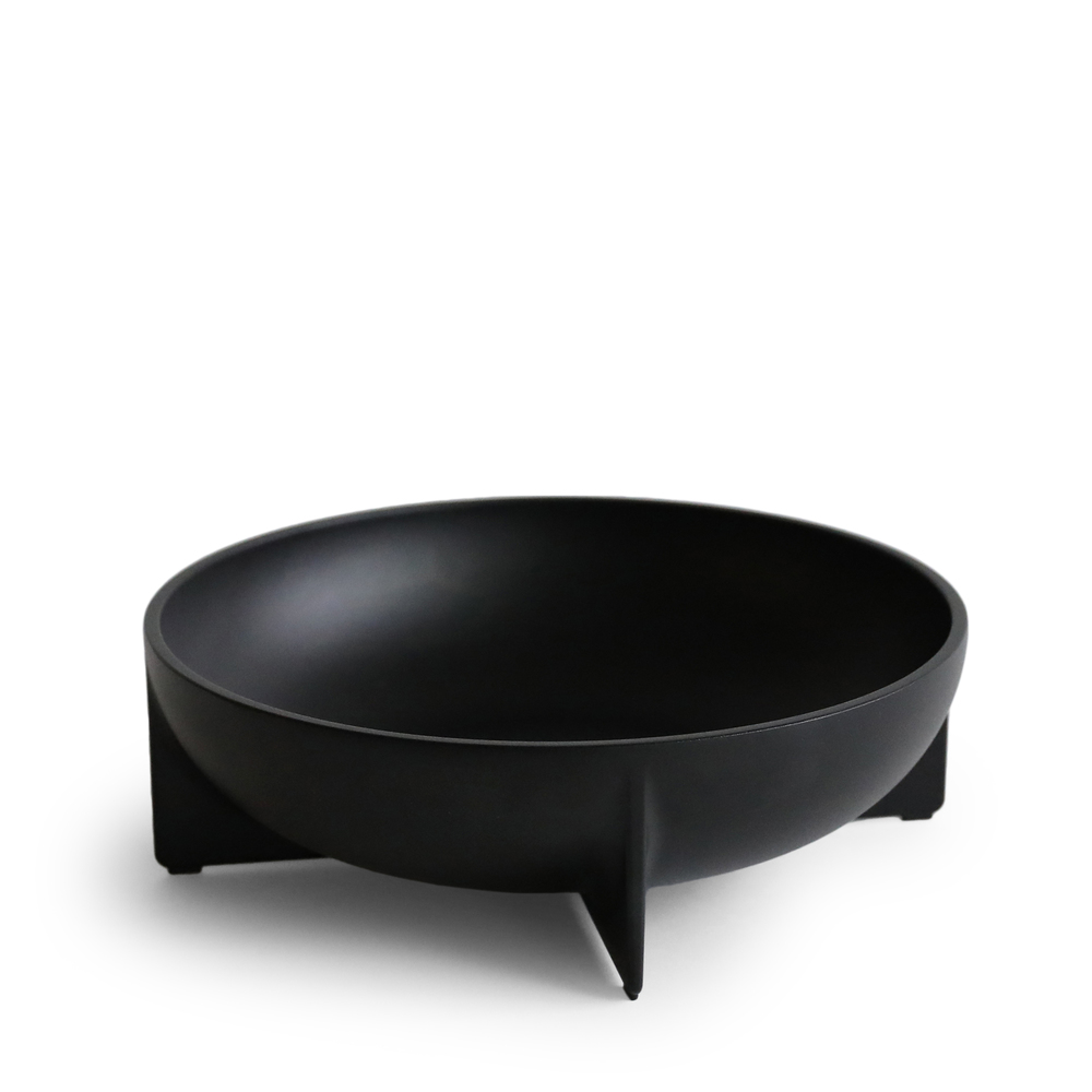 FS Objects Large Round Standing Bowl In Black