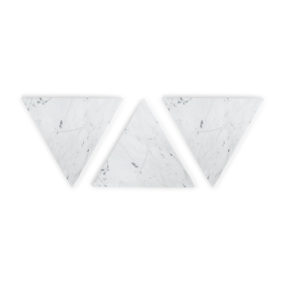 FS Objects Triangle Marble Trivet In White