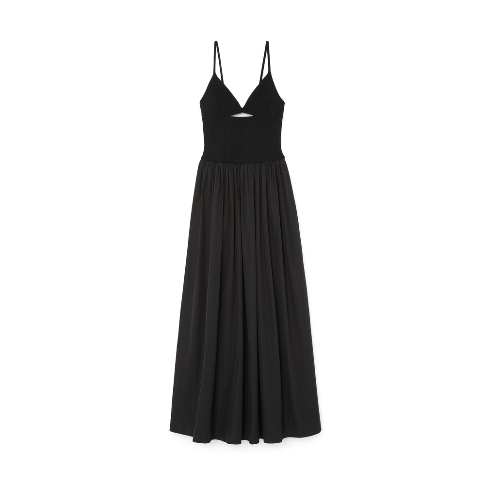 ESSE Tri Knit Cotton Dress In Black, Size AU6