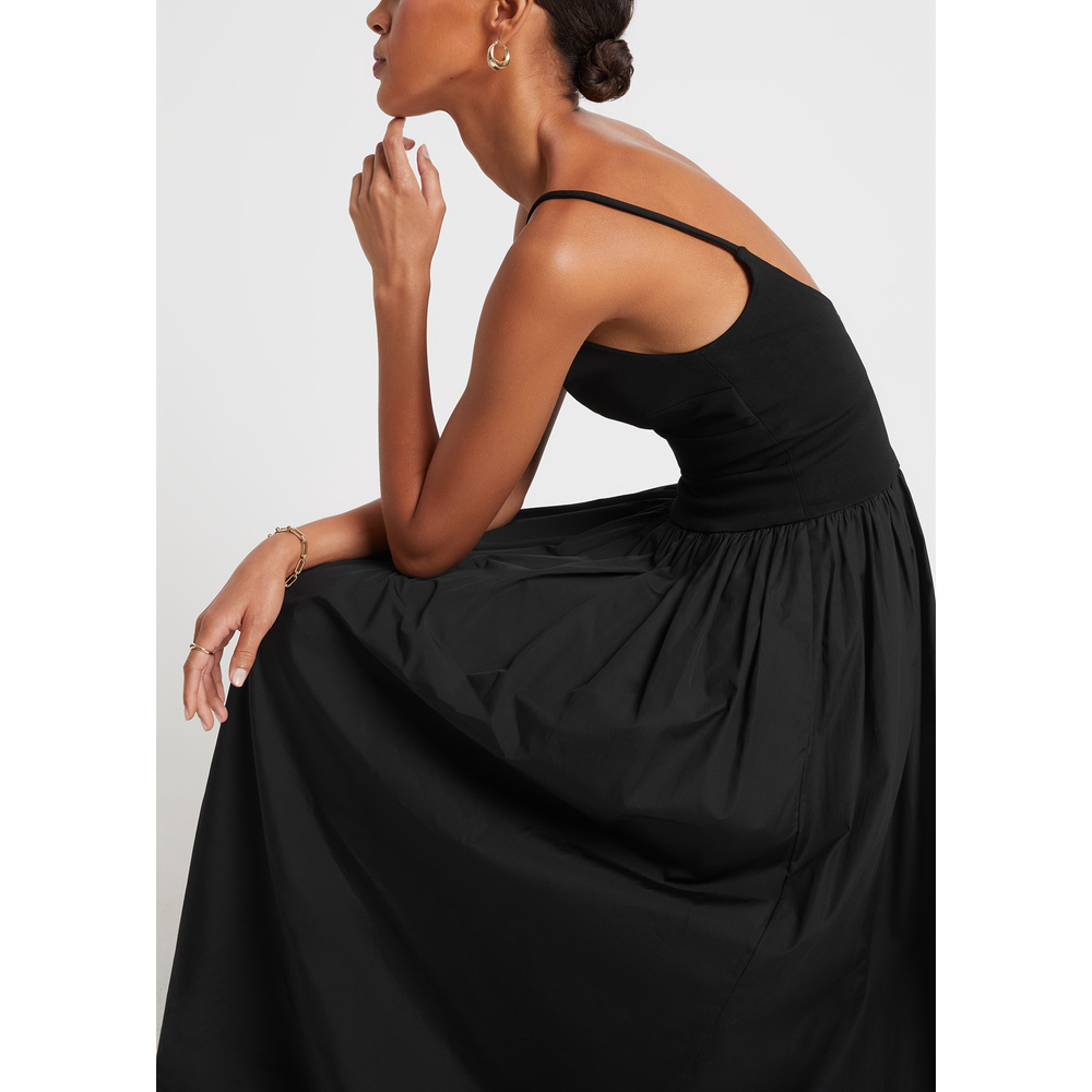 ESSE Tri Knit Cotton Dress In Black, Size AU6