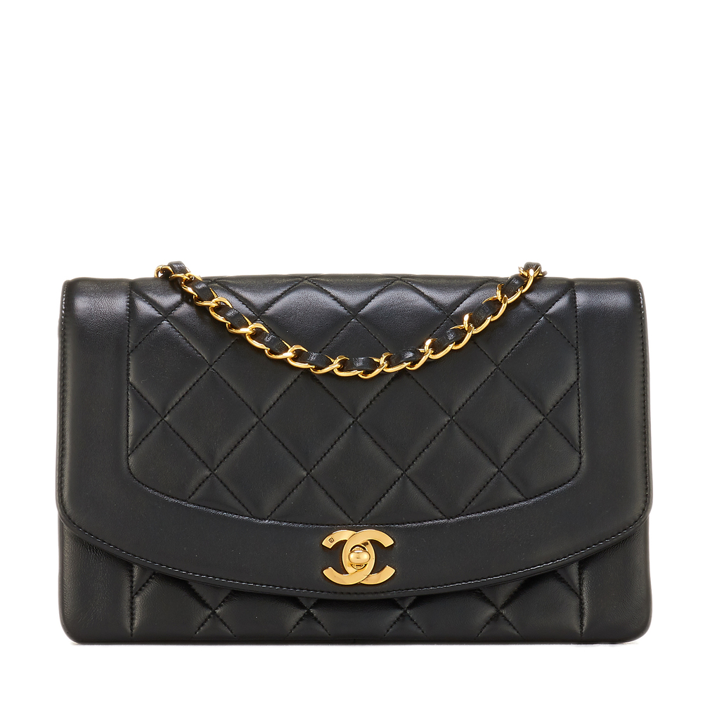 Vintage Chanel Small Flap Bag // Black Quilted Lambskin // CHAN21