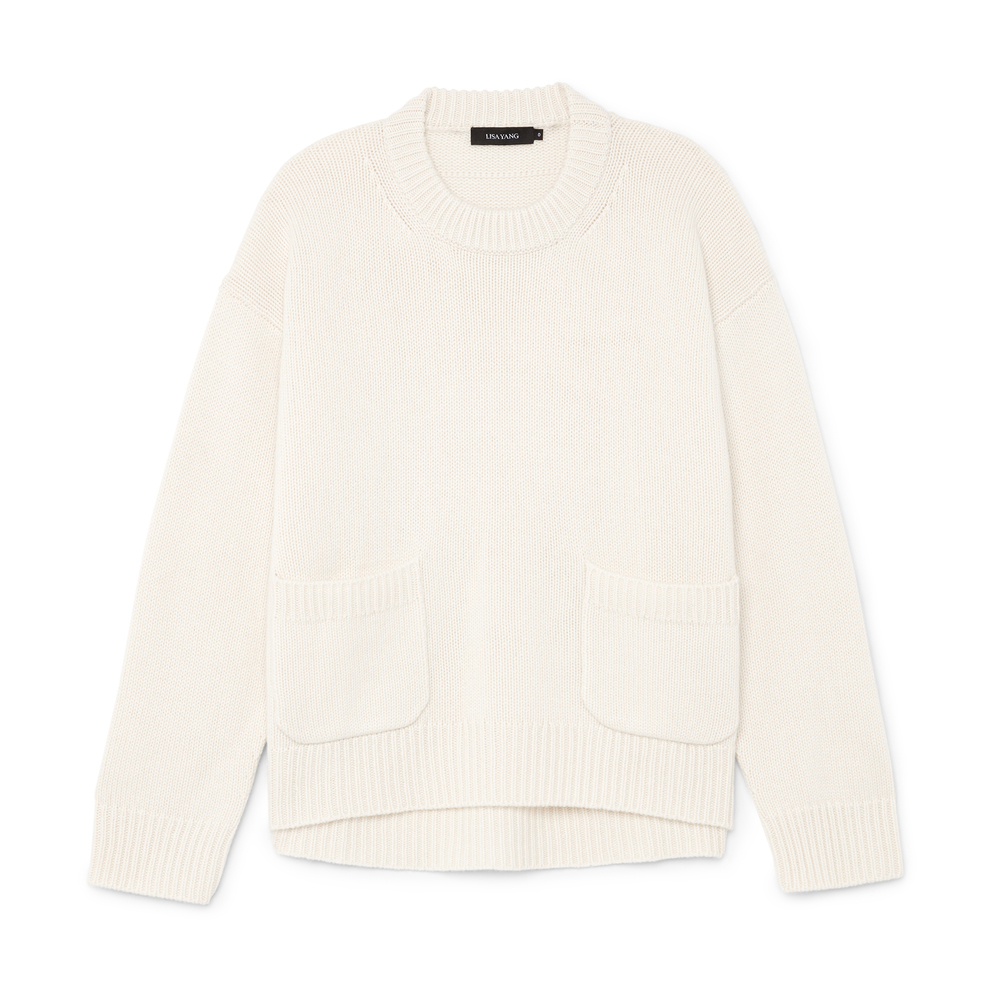 Lisa Yang Natasha Sweater In Cream, Size 3