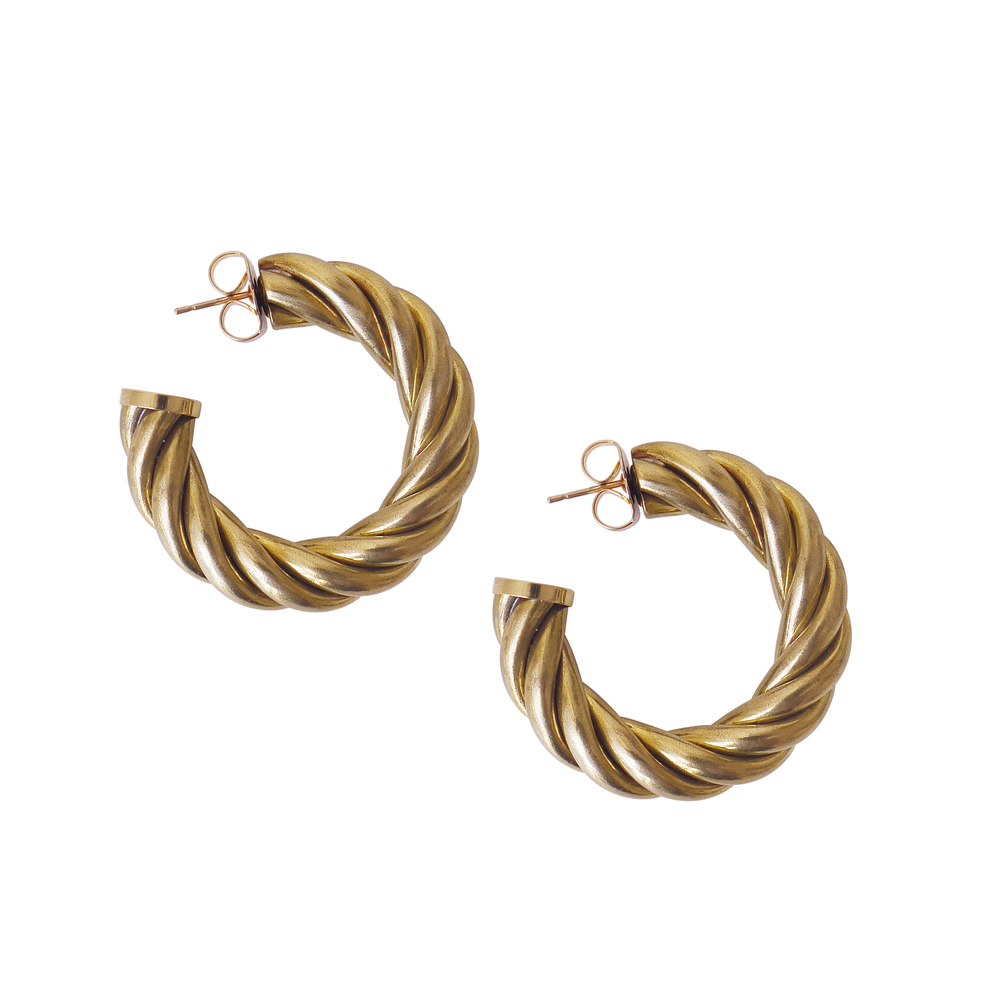 Laura Lombardi Spira Hoops Earring In Brass