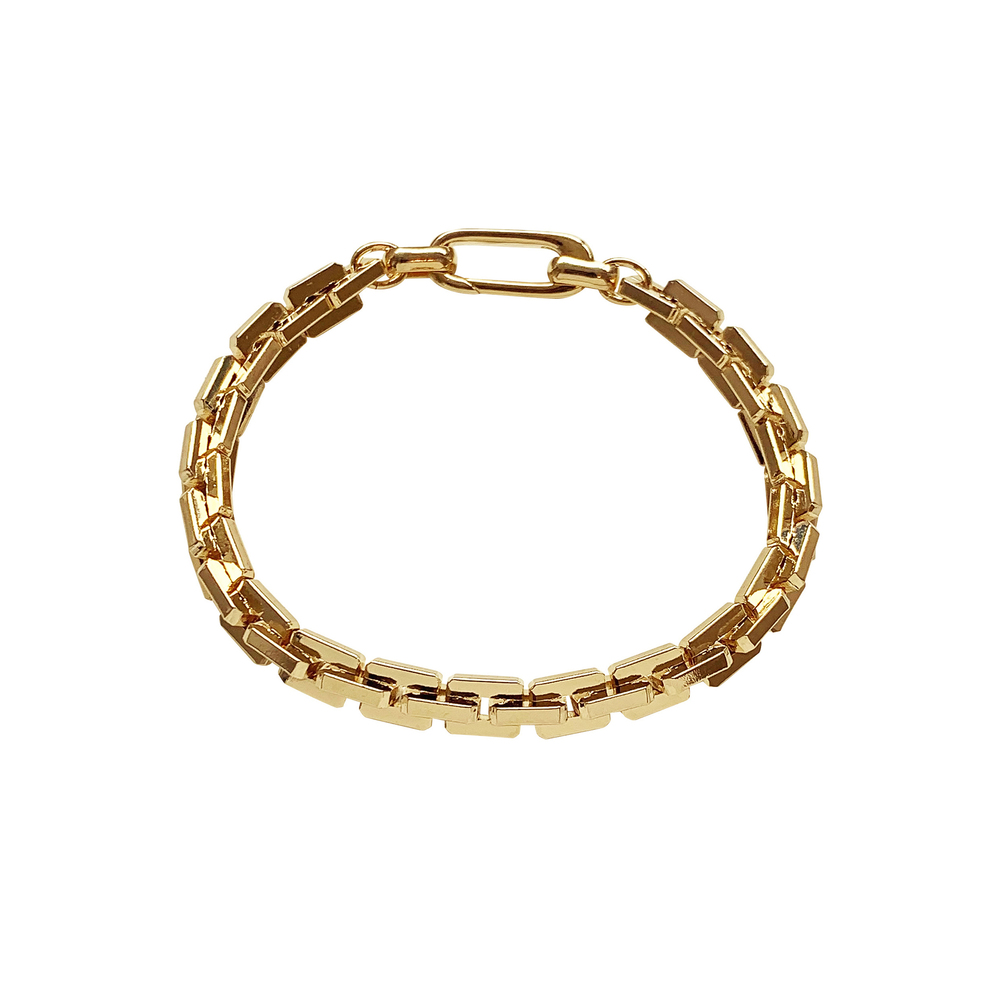 Shop Laura Lombardi Greca Bracelet In 14k Gold Plated Brass