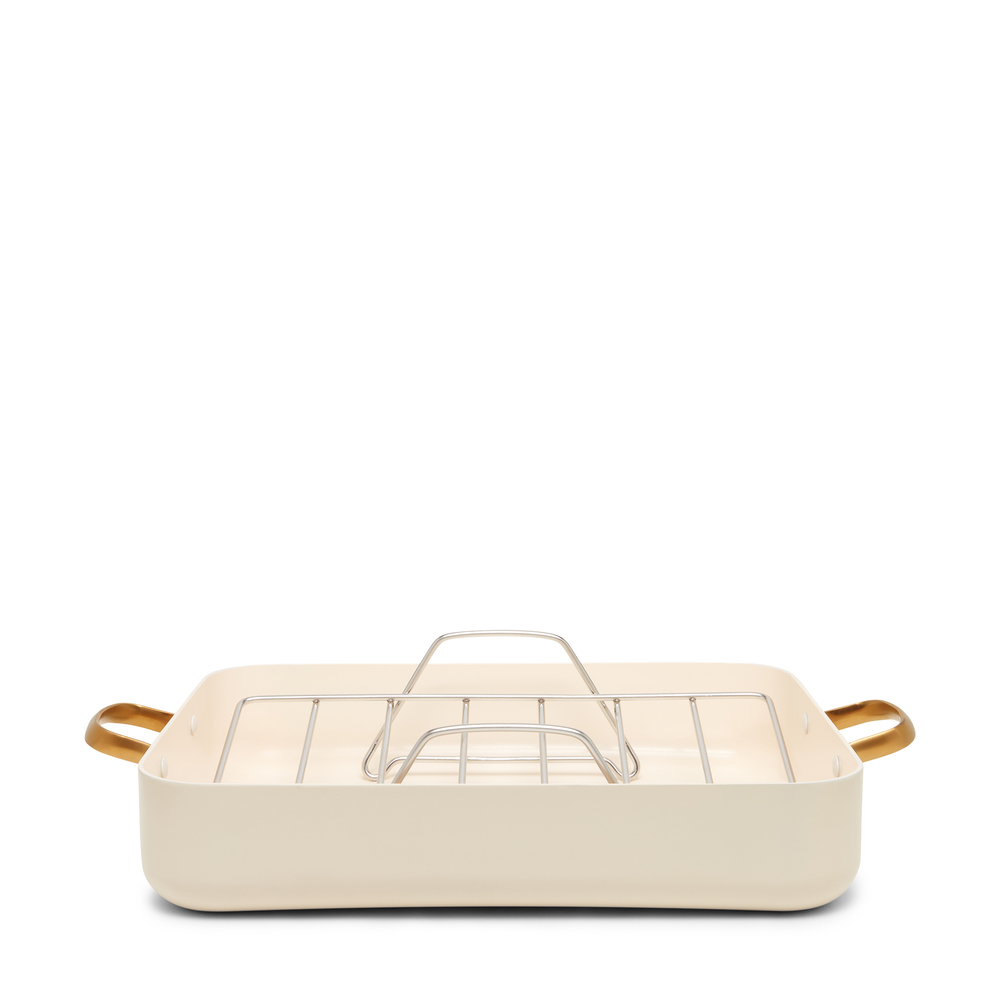 Goop Home Rectangular Roaster With Rack In Cream