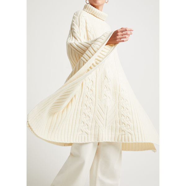 Blanche Cable Knit Poncho