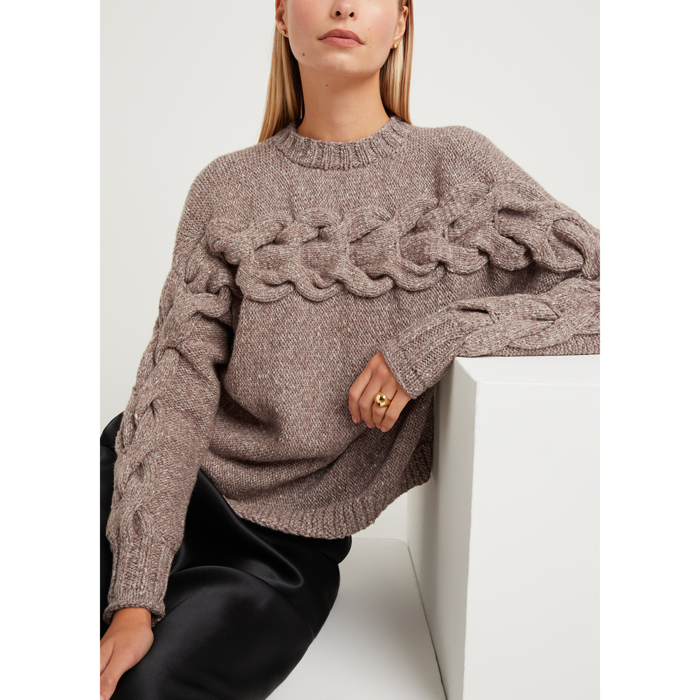 The Knotty Ones Jura Sweater In Brown, Large