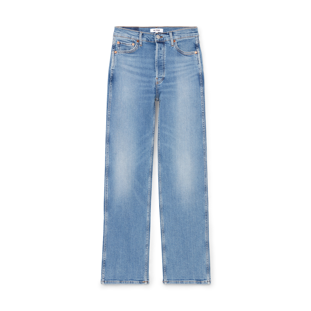 Ripped faded wide-leg ’90s jeans