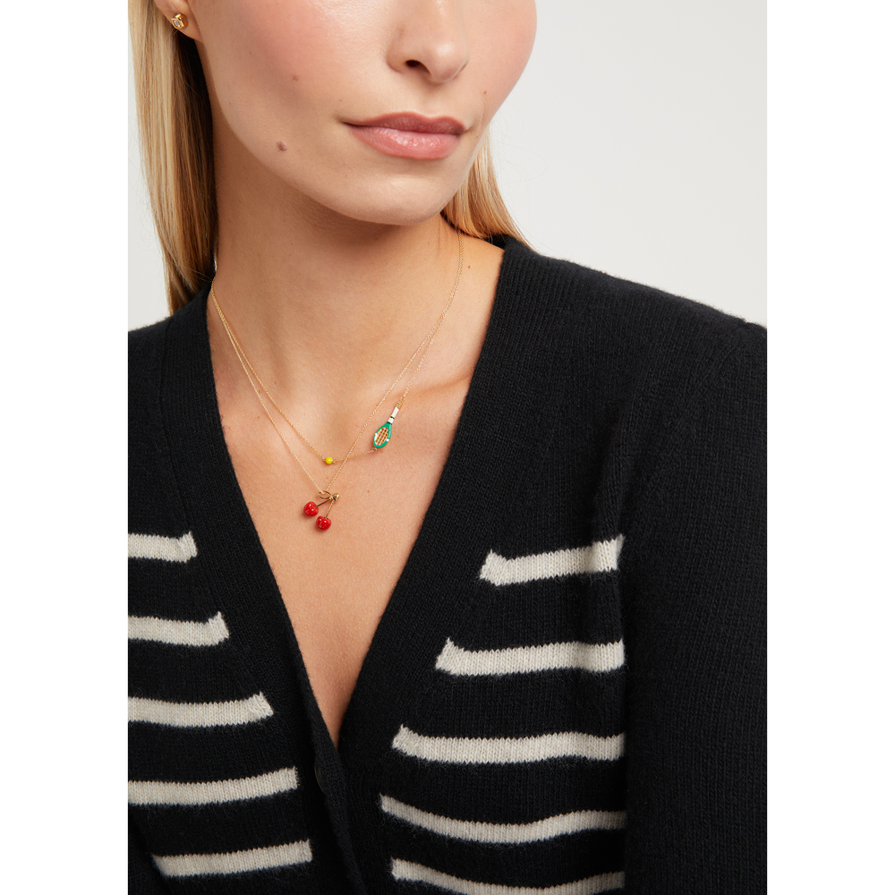 Aliita Cereza Necklace In Yellow Gold/Red Coral