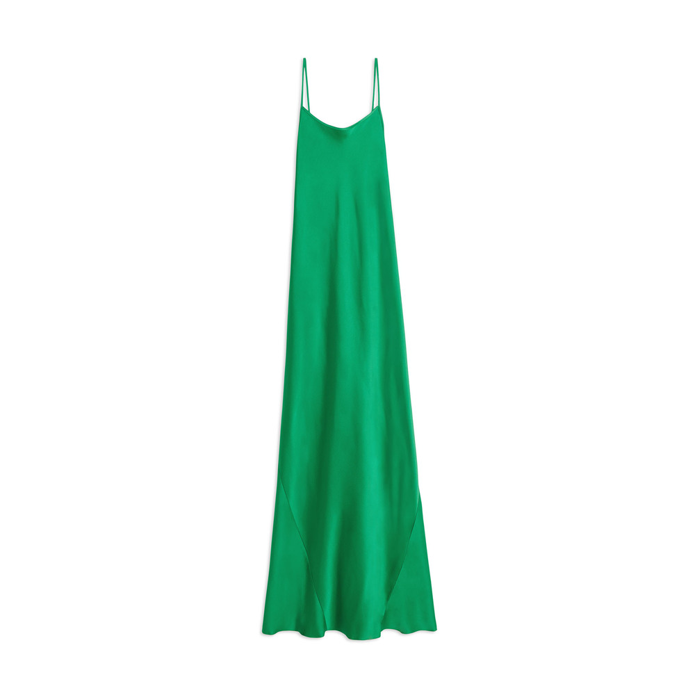 Victoria Beckham Floor-Length Cami Dress In Emerald, Size UK 10