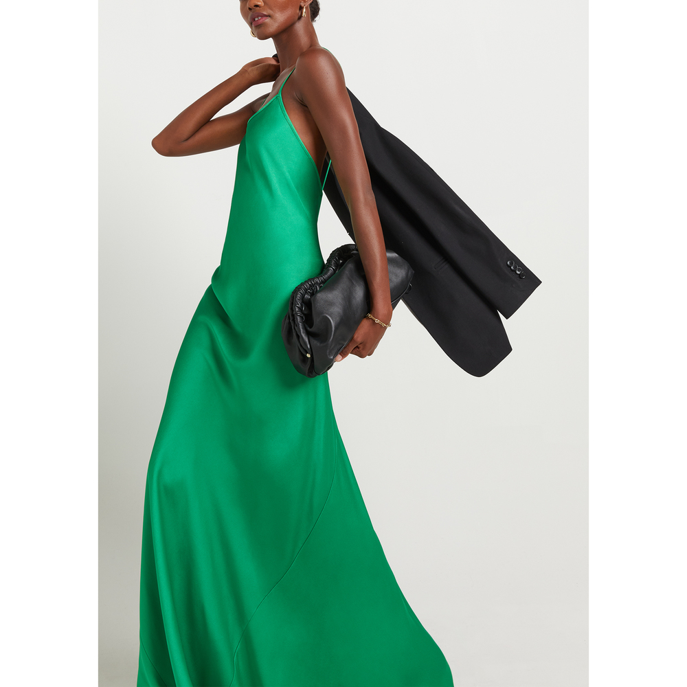 Victoria Beckham Floor-Length Cami Dress In Emerald, Size UK 8