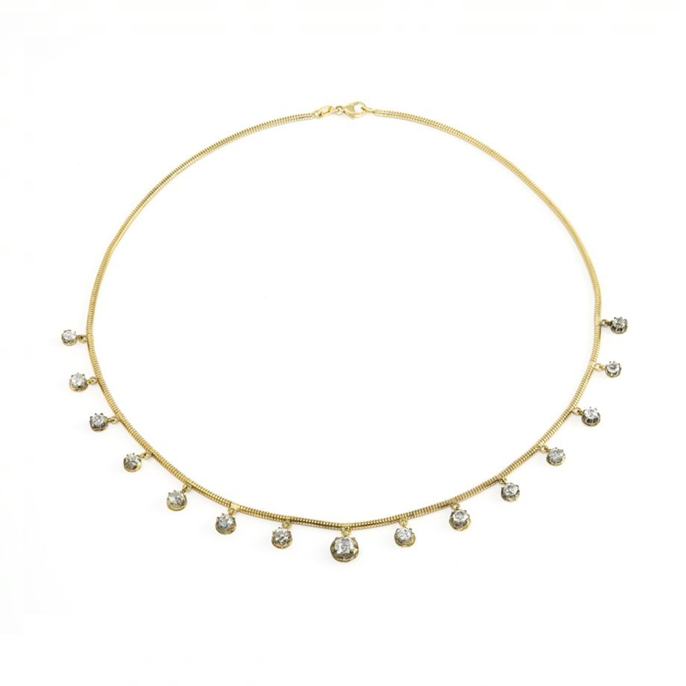 Jenna Blake Diamond Fringe Necklace In 18K Gold/Diamond
