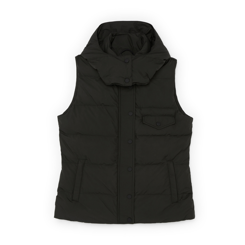 Goop By Ecoalf Black Puffer Vest, Small
