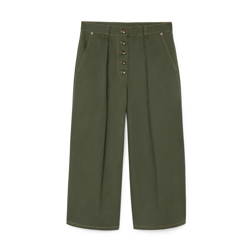 G. Label By Goop De La Cruz Pleated Pants In Army Green, Size 10