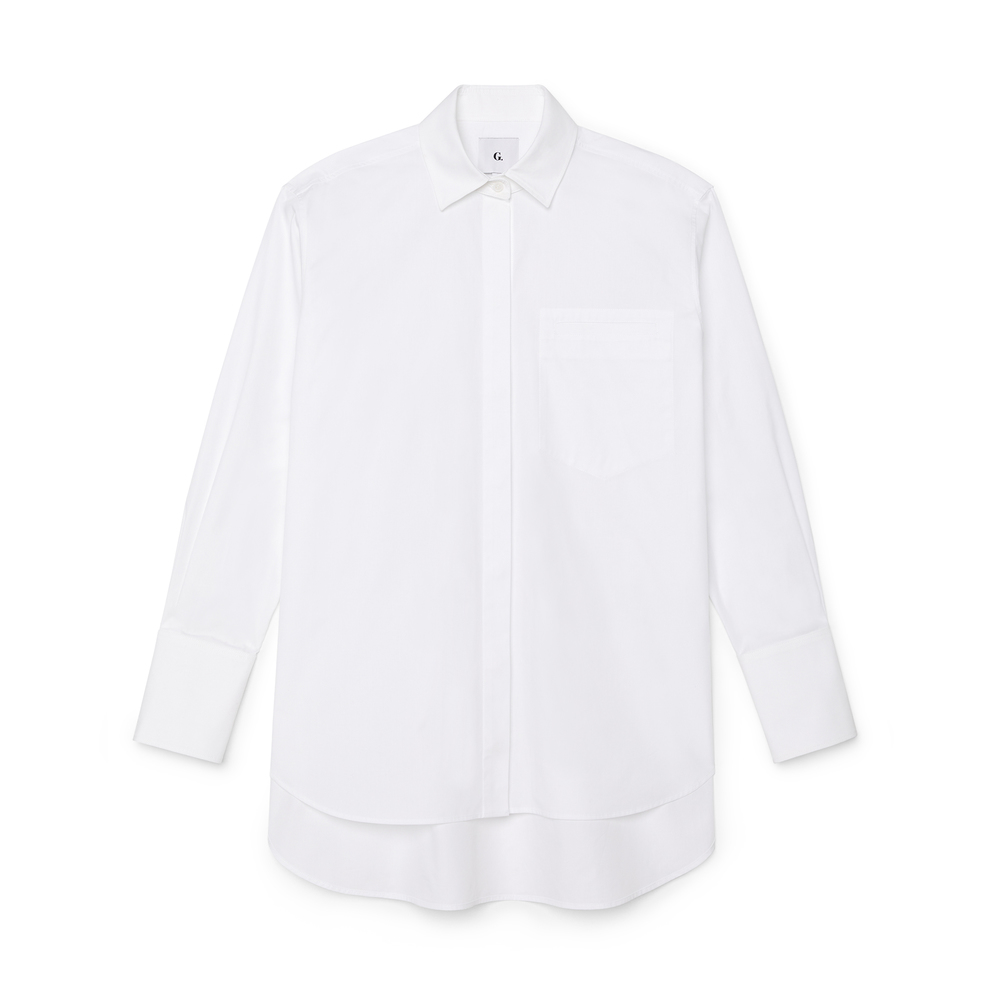 G. Label By Goop Fabian Button-Up Shirt In White, Size 6