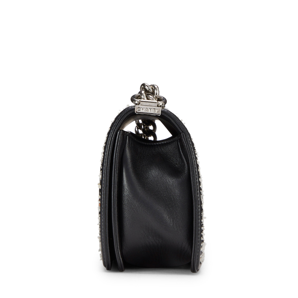 What Goes Around Comes Around Chanel Black Embroidered Boy Bag, Medium | Women