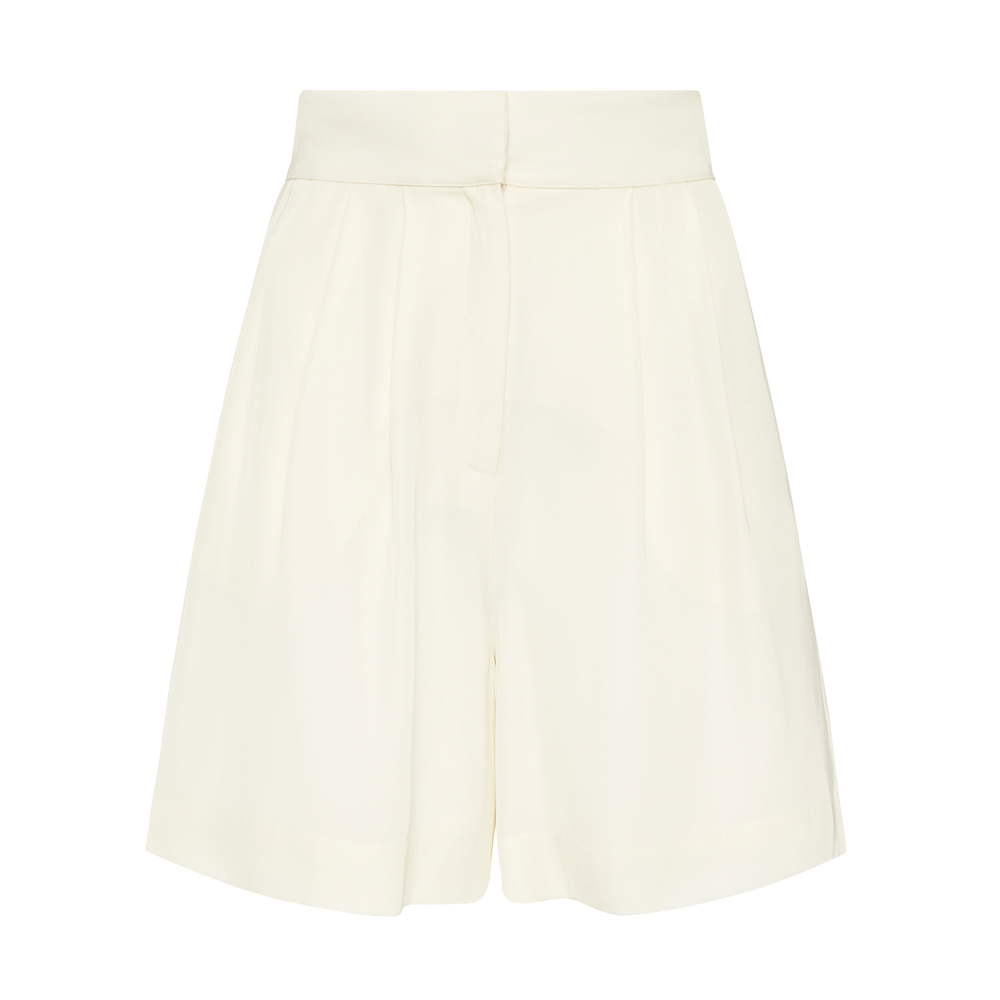 St. Agni High-Waist Pleated Shorts