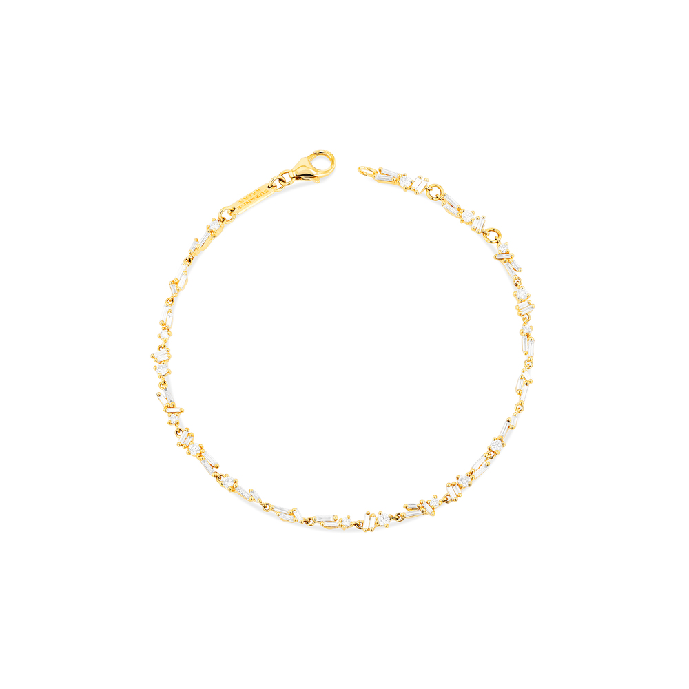 Suzanne Kalan Classic Diamond Chain Tennis Bracelet In Yellow Gold/Diamond