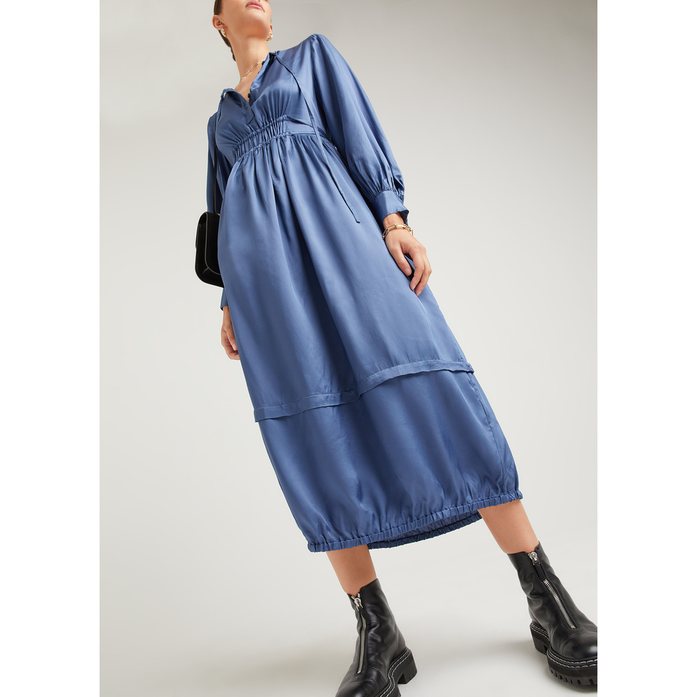 Lee Mathews Agnes Dress In Blue, Size 2
