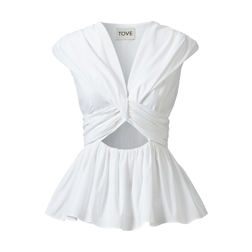 TOVE Leila Top In White, Size FR 38