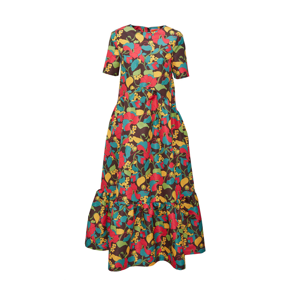 La Doublej La Double J Woman Maxi Dress Dark Brown Size M Polyester In Brown