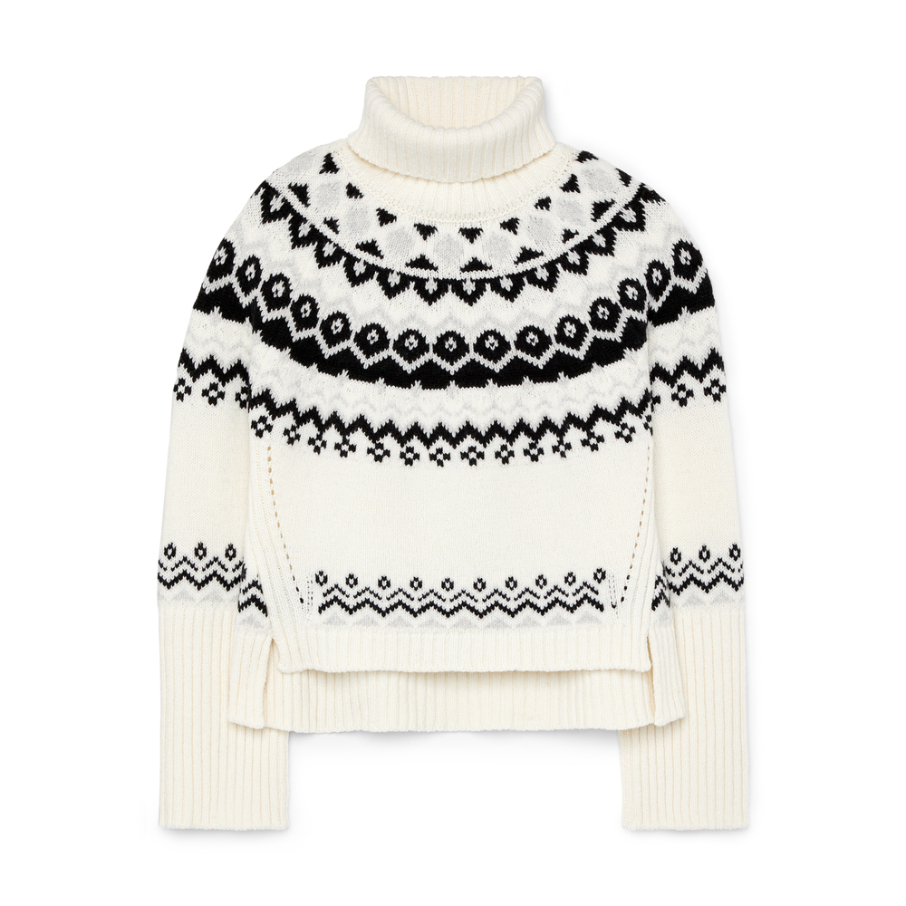 black fair isle sweater