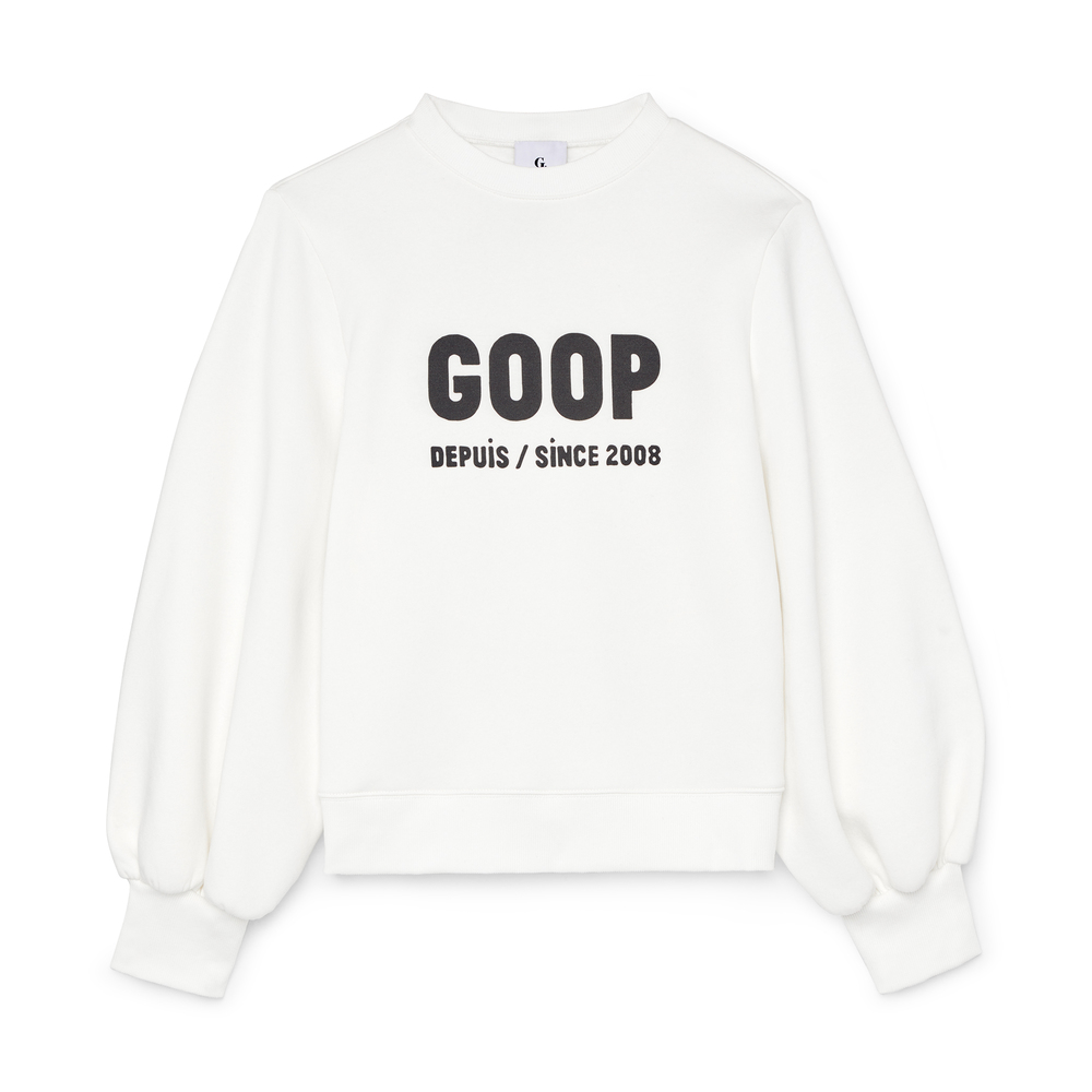 G. Label By Goop Kids' Wu Graphic Puff-sleeve Pullover In Ivory