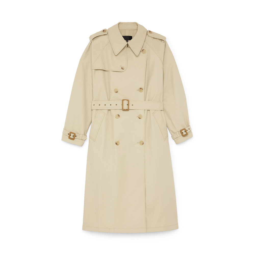 Nili Lotan Tanner Cotton-blend Twill Trench Coat In Khaki