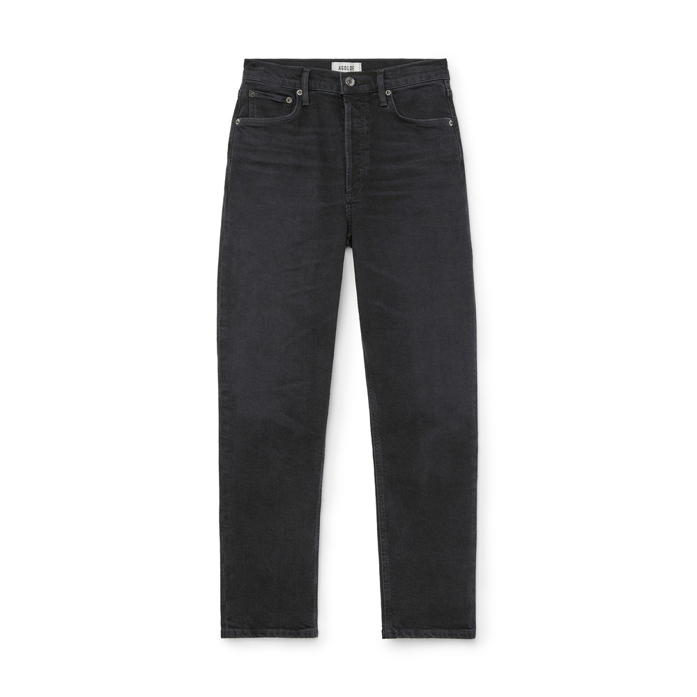 Agolde Womens Panoramic Riley High-rise Straight-leg Stretch Organic-cotton-blend Denim Jeans In Compilation