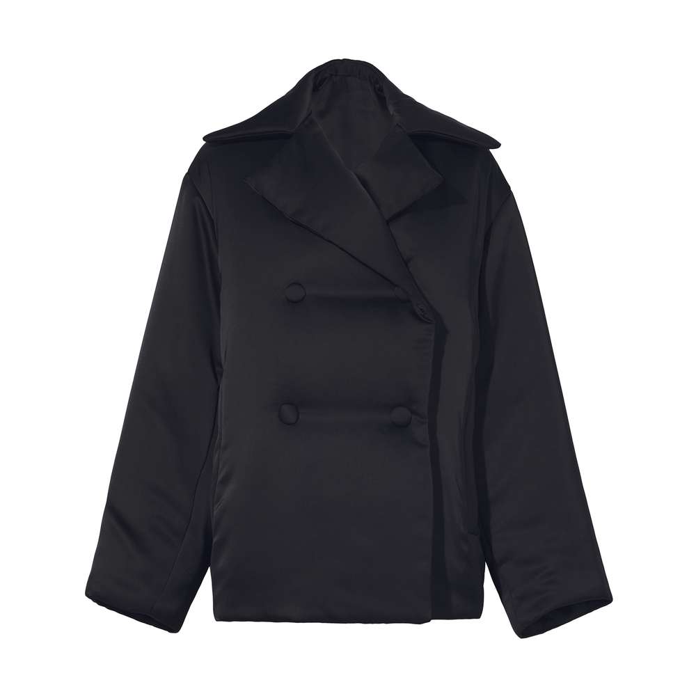 Proenza Schouler White Label Oversized Satin Jacket In Black