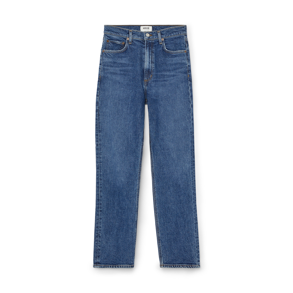 Agolde Riley Long High-rise Slim Straight Jeans In Aspire