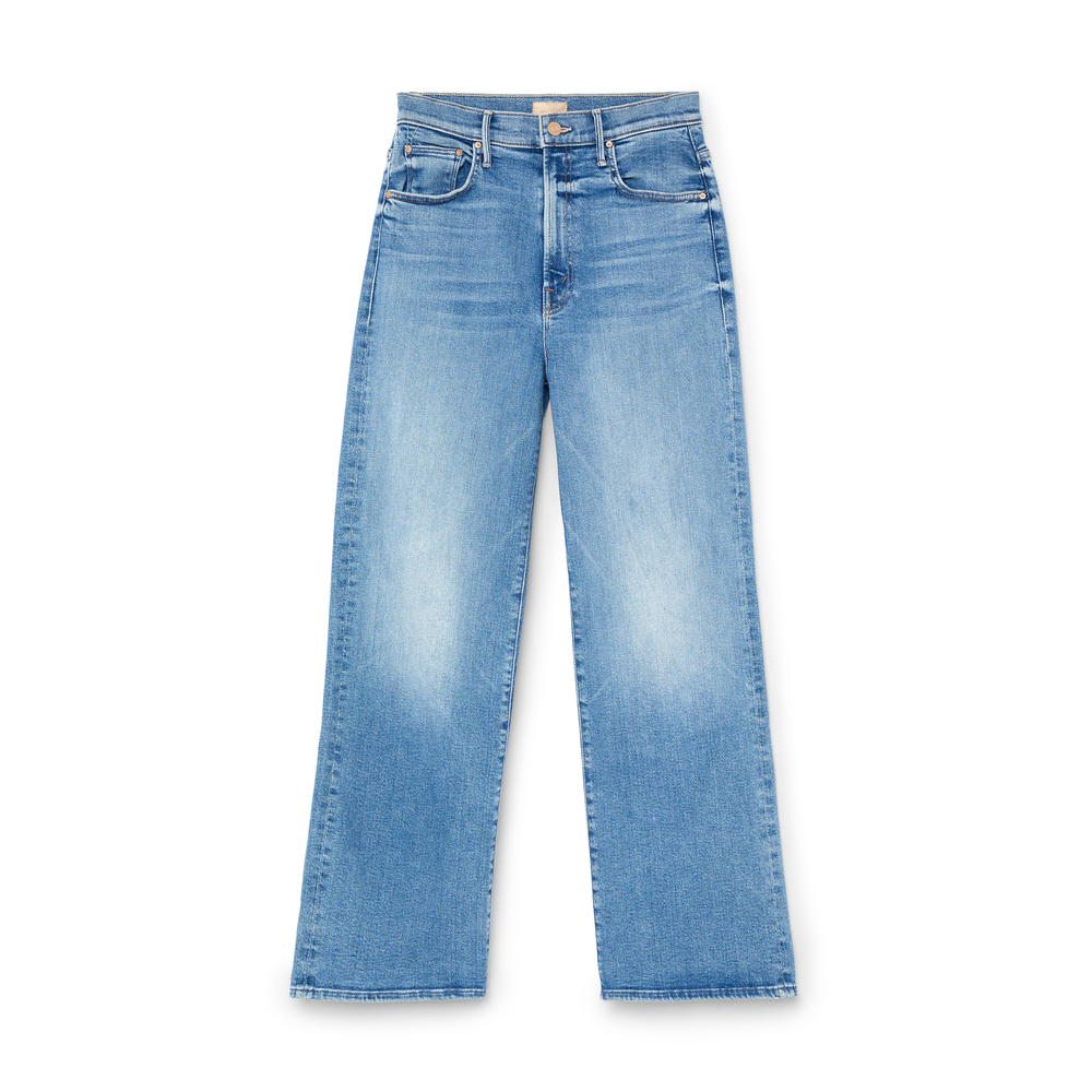 Mother Womens Paint The Town The Spinner Zip Regular-fit Wide-leg Mid-rise Recycled-denim Jeans In Je T'aime
