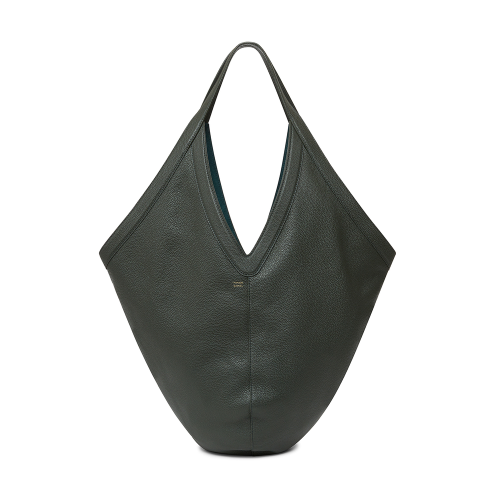 Shop Mansur Gavriel Soft M Hobo Bag In Seaweed