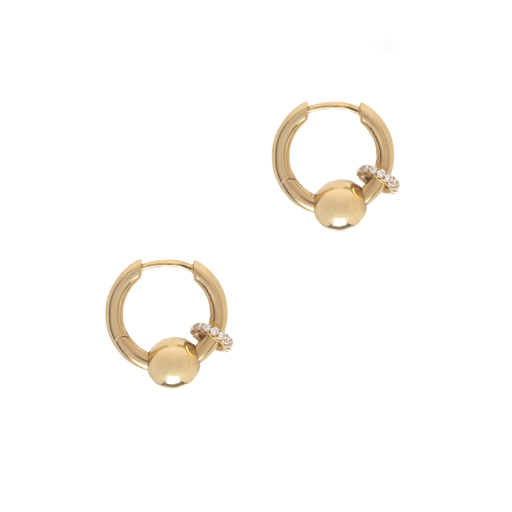 Rainbow K Gold Lobe Earrings | goop