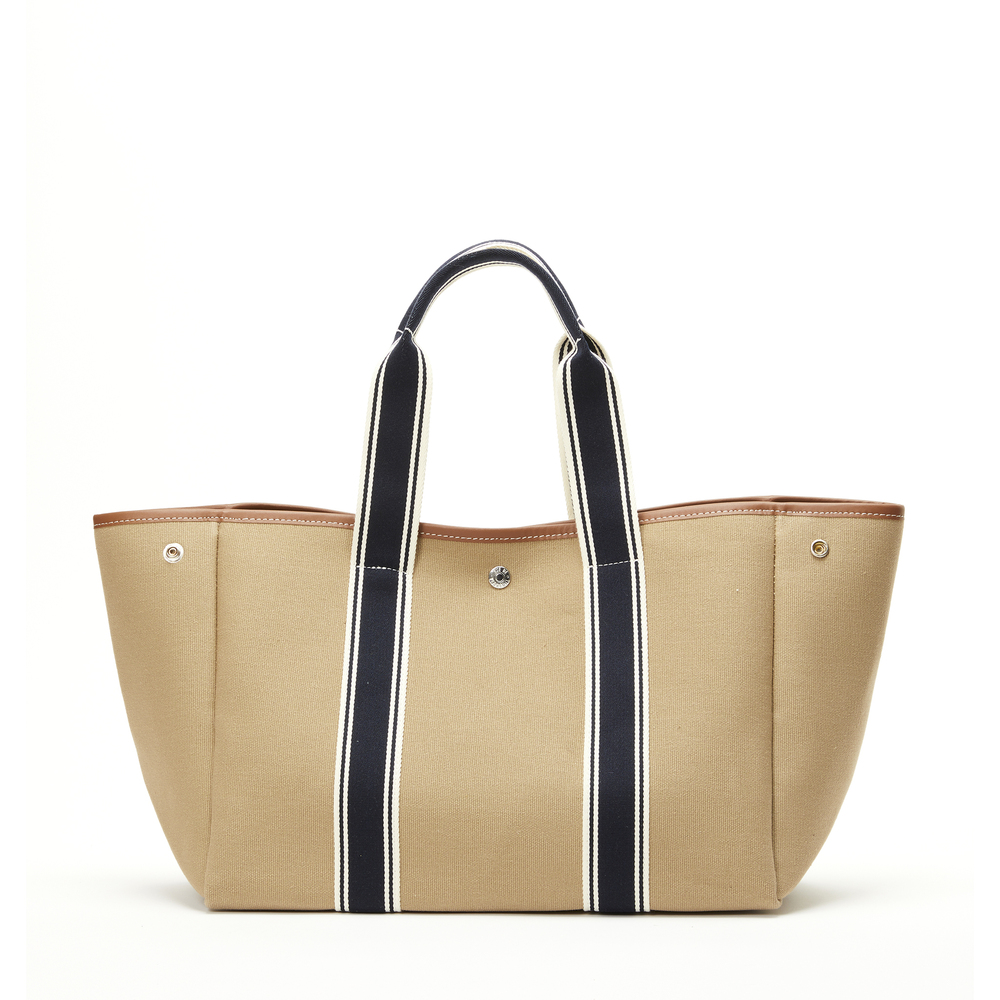 Beige Traversée large canvas tote bag, Rue De Verneuil