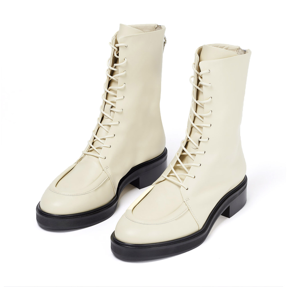 AEYDE MAX CREAMY CALF LEATHER BOOTS