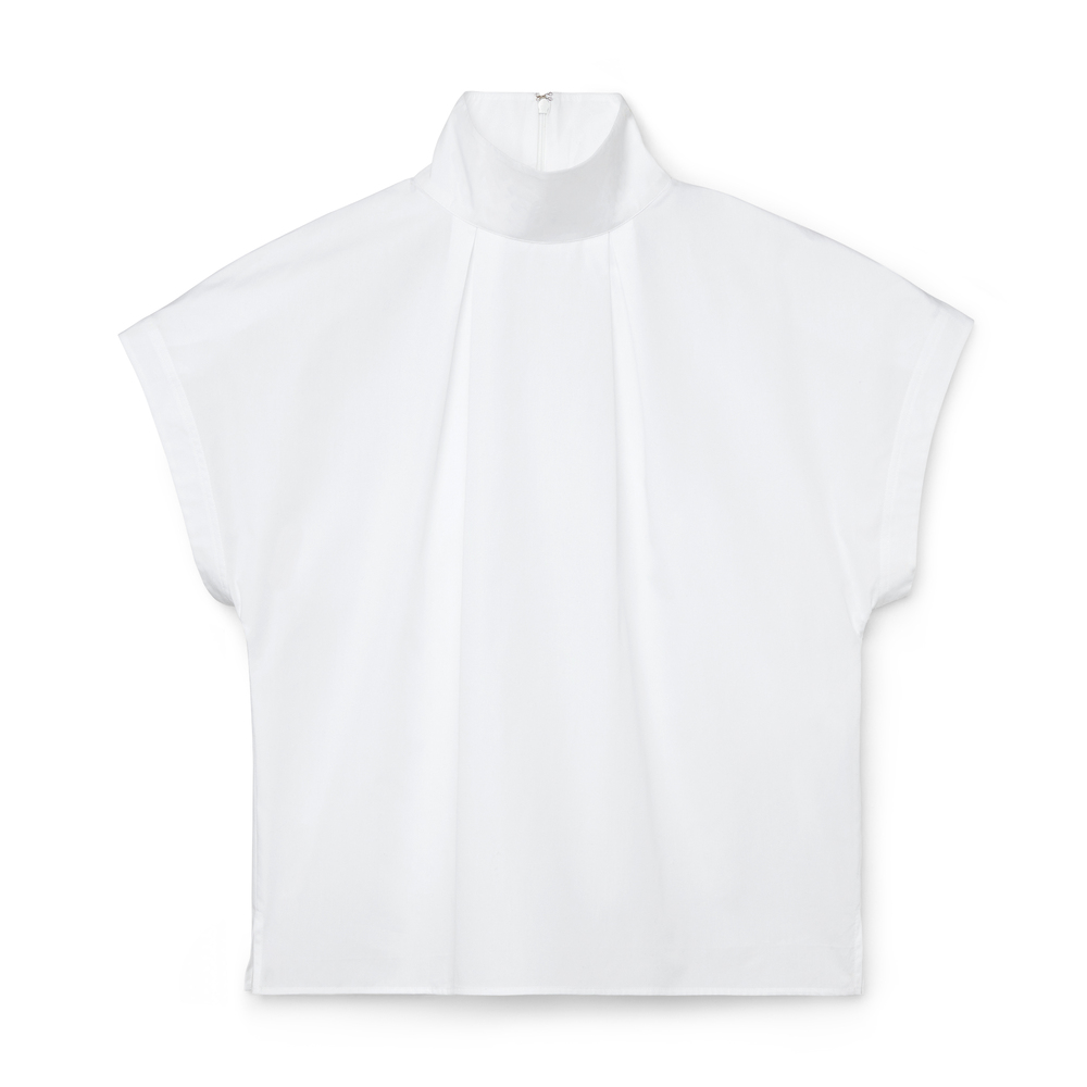 G. Label By Goop Goetz Pleat-neck Top In White