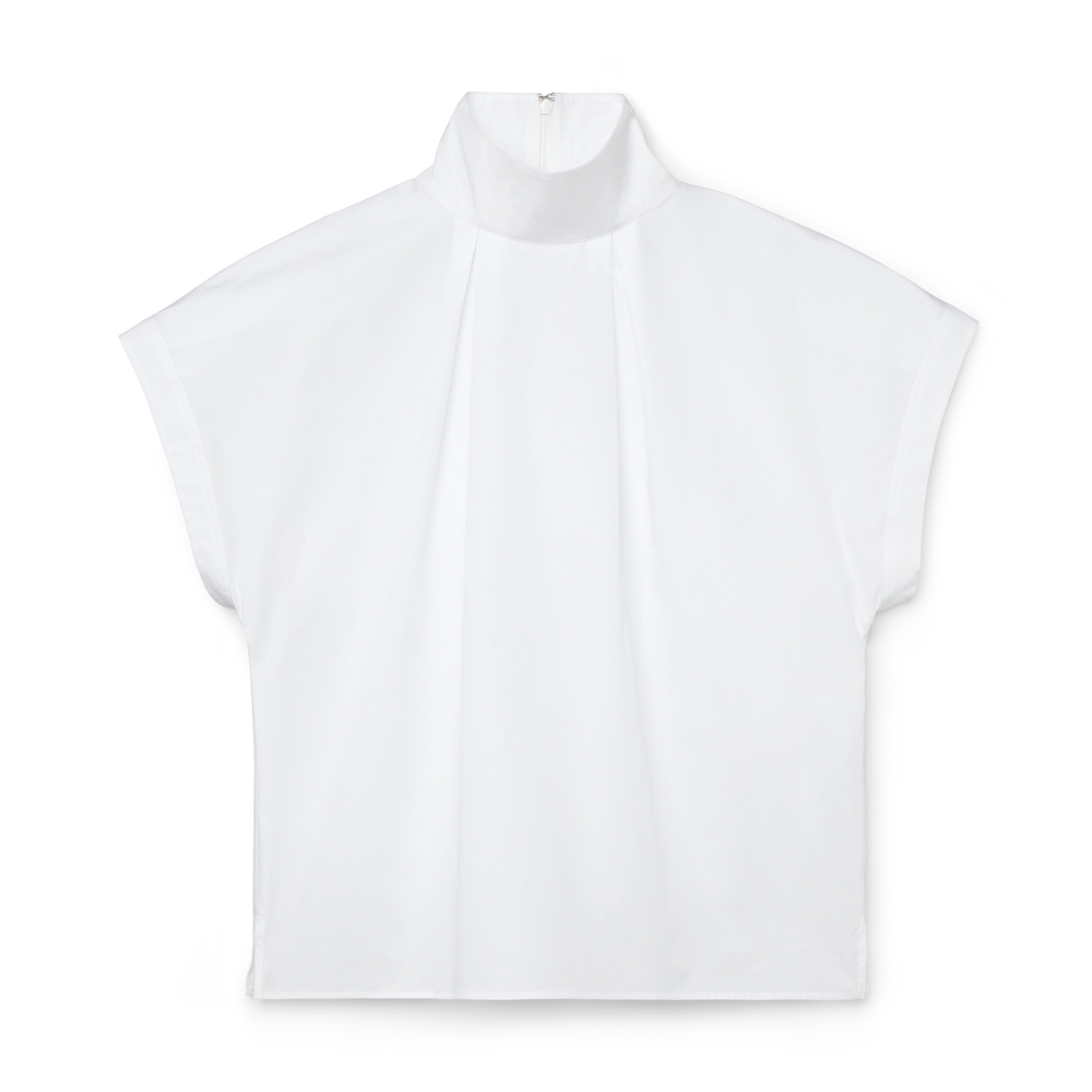 G. Label By Goop Goetz Pleat-neck Top In White