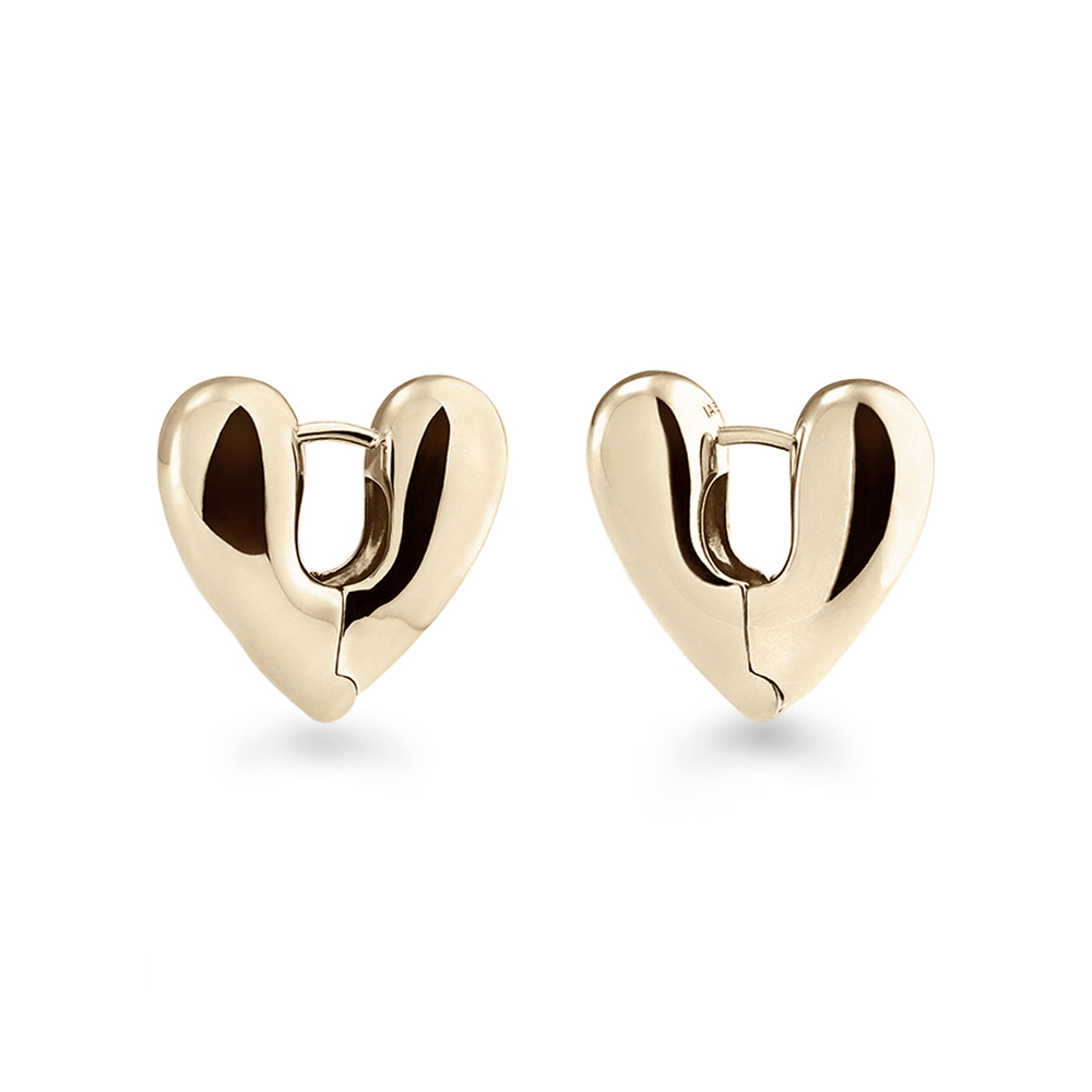 Annika Inez Small Heart Hoops Earring In Gold-Plated Sterling Silver