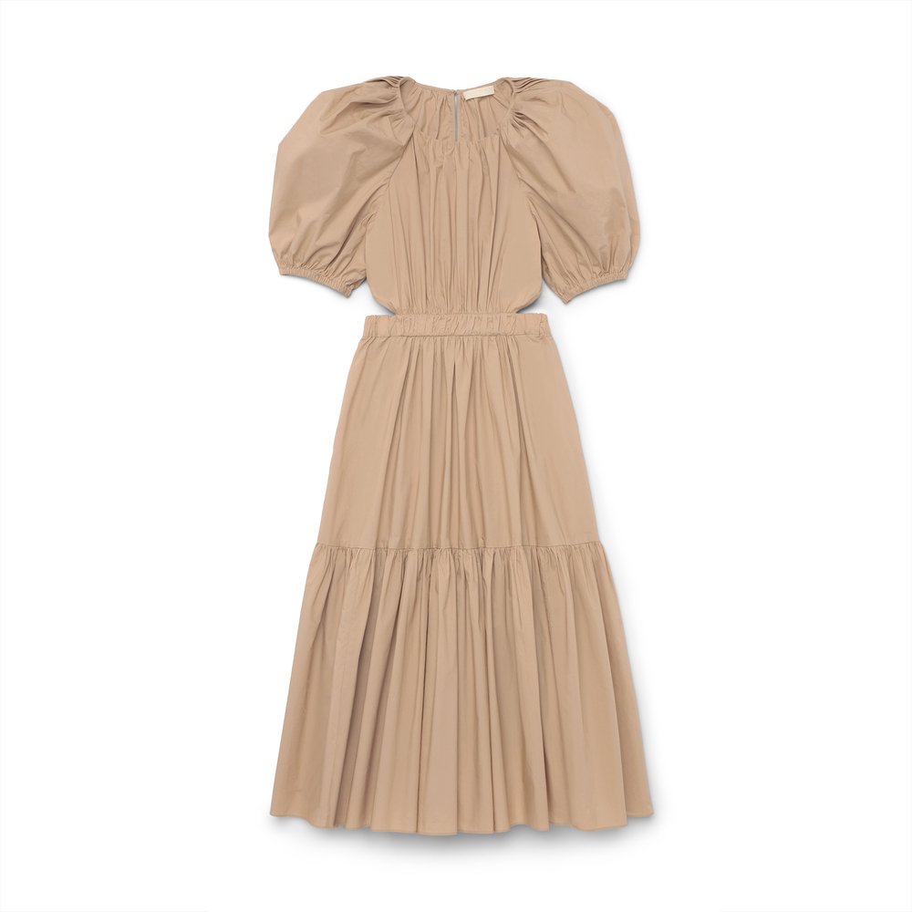 ulla johnson beige dress Lucian Waist Tie Long Dress - Sand