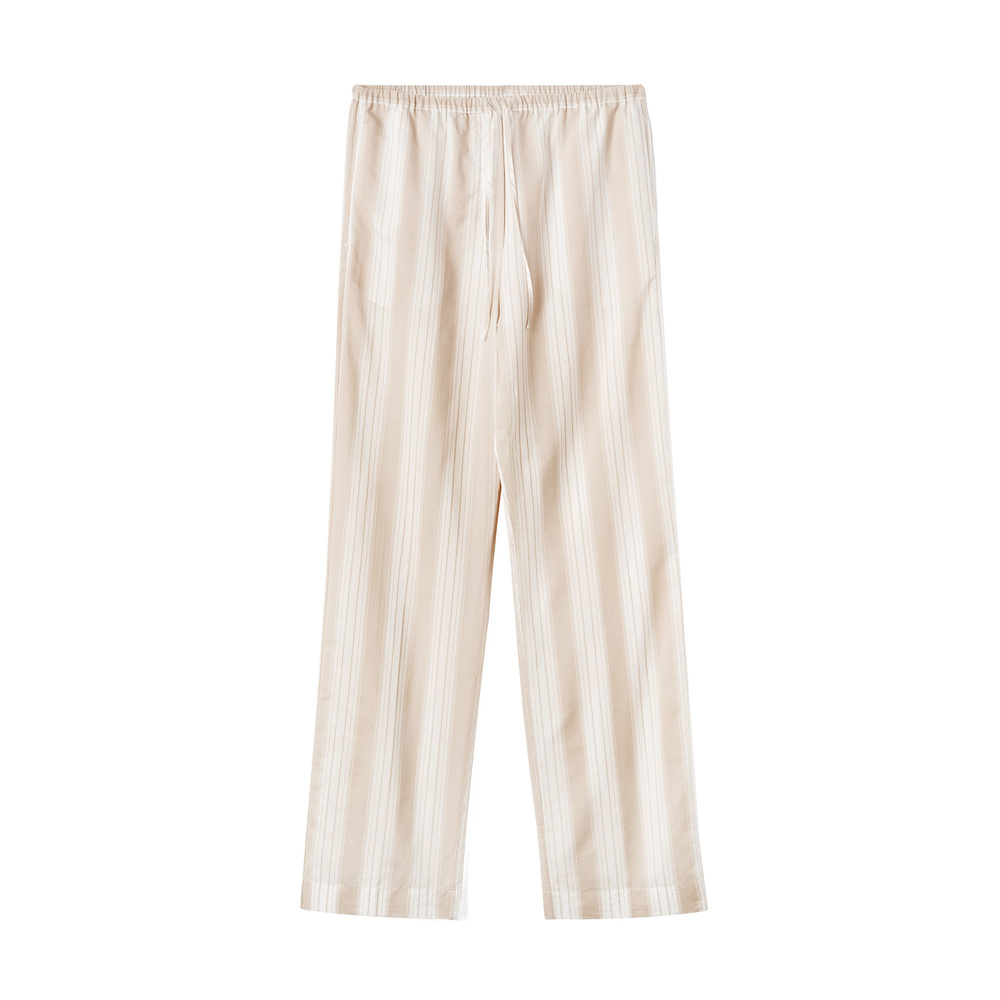 Totême Stripe Press-creased Drawstring Trousers In Sand Dune Stripe 885