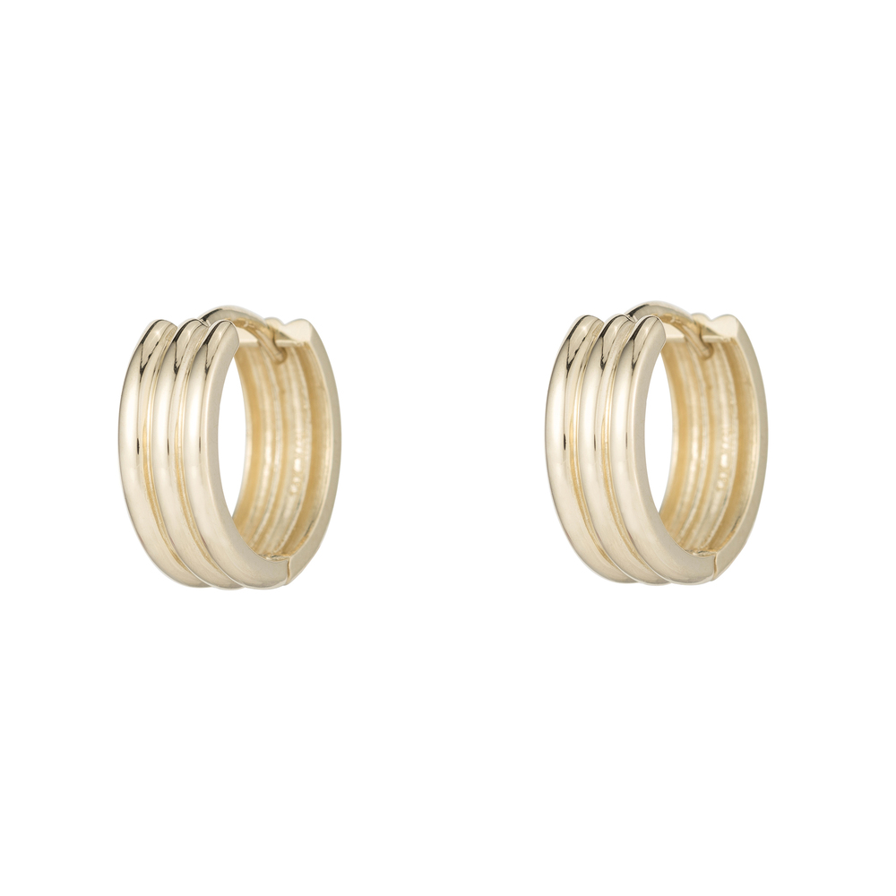 Shop Ariel Gordon Jewelry Triptych Hoops Earring In Yellow Gold