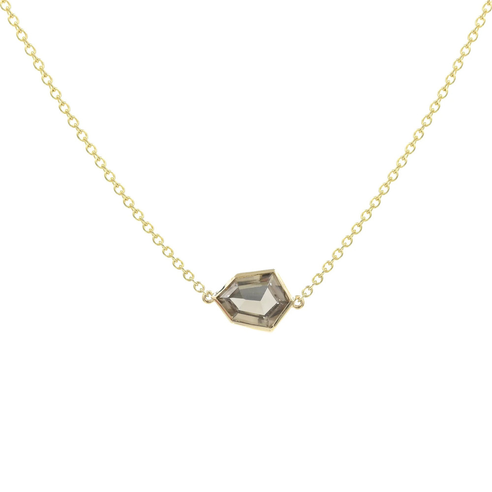Bondeye Jewelry Night Shield Necklace In Smokey Quartz/14K Yellow Gold